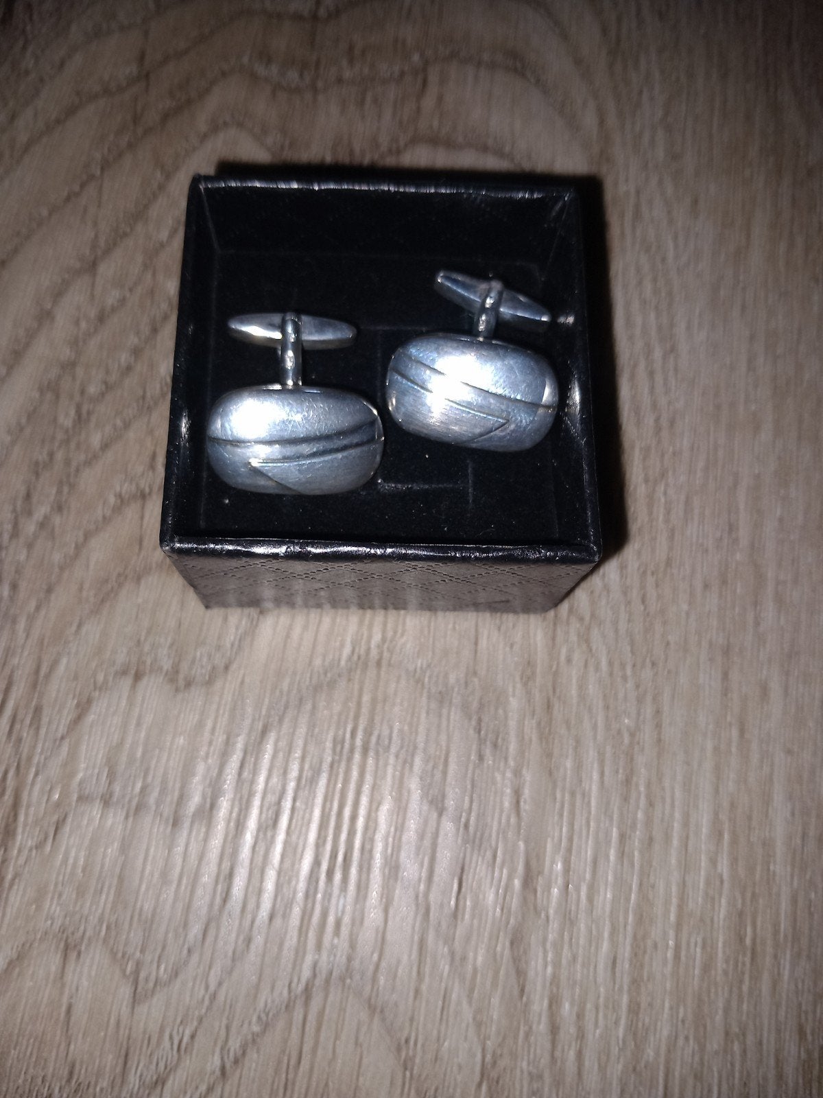 Elegante zilveren manchetknopen in geschenkdoos, Ophalen, Zo goed als nieuw, Zilver