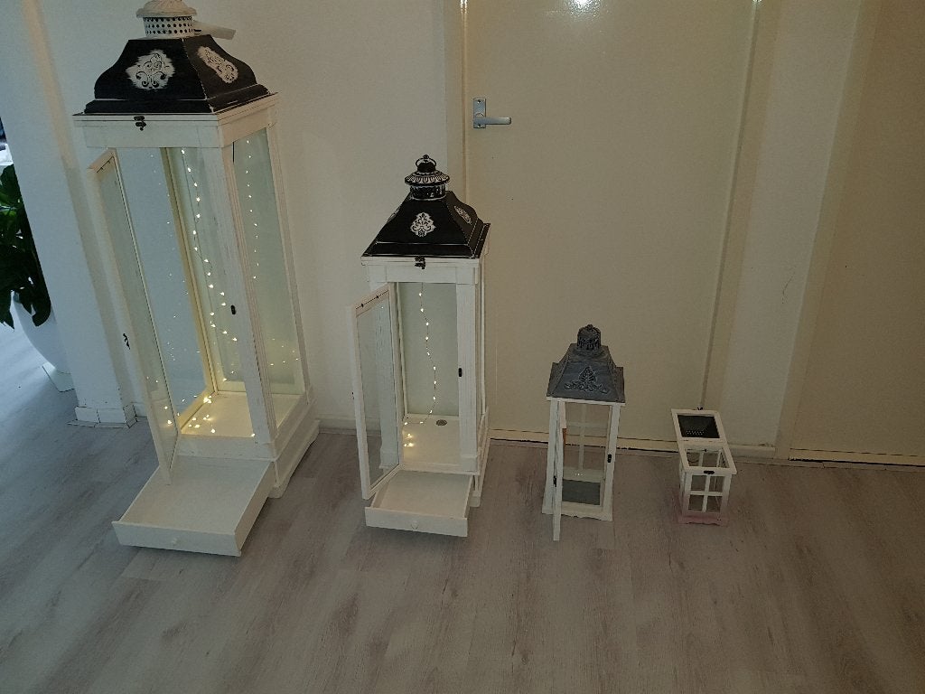 Lantaarns diverse afmetingen, Ophalen, Gebruikt, Wit, Vintage