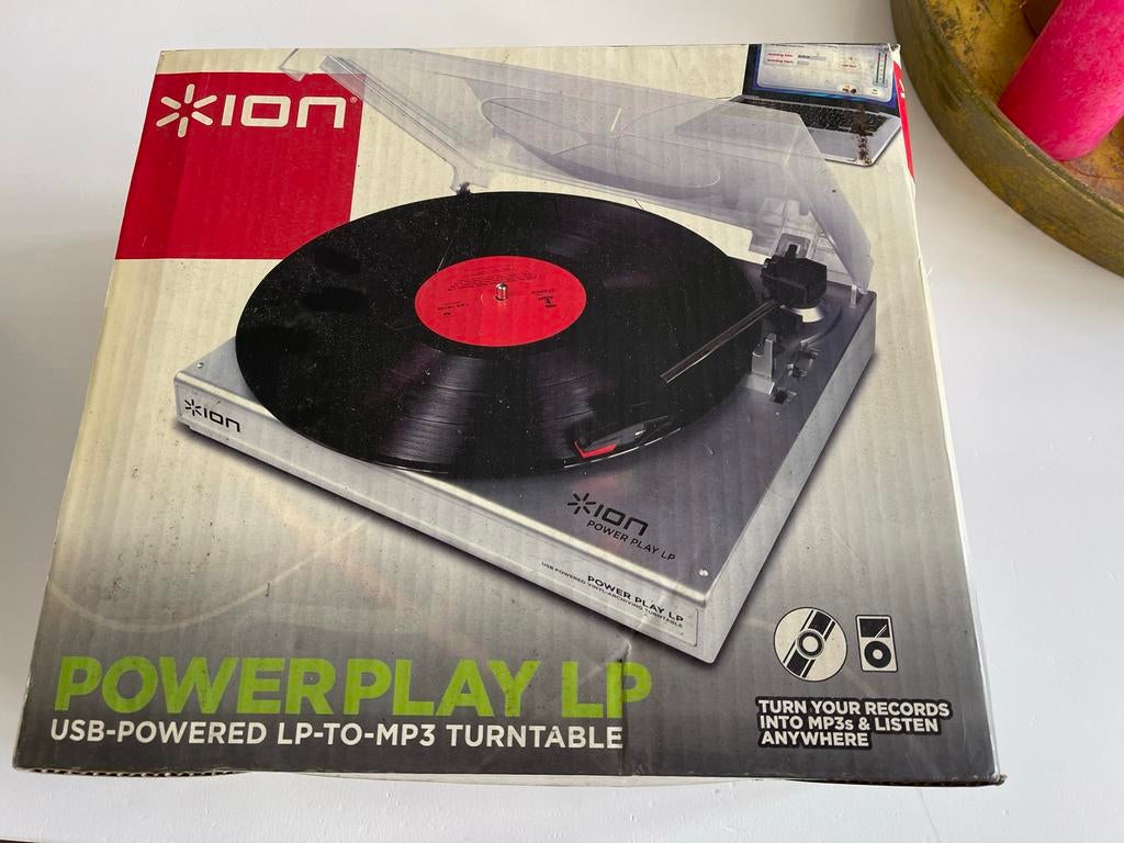 ION Power Play LP USB Platenspeler - Vinyl naar MP3, Nieuw, USB-aansluiting, Platenspeler, Ophalen