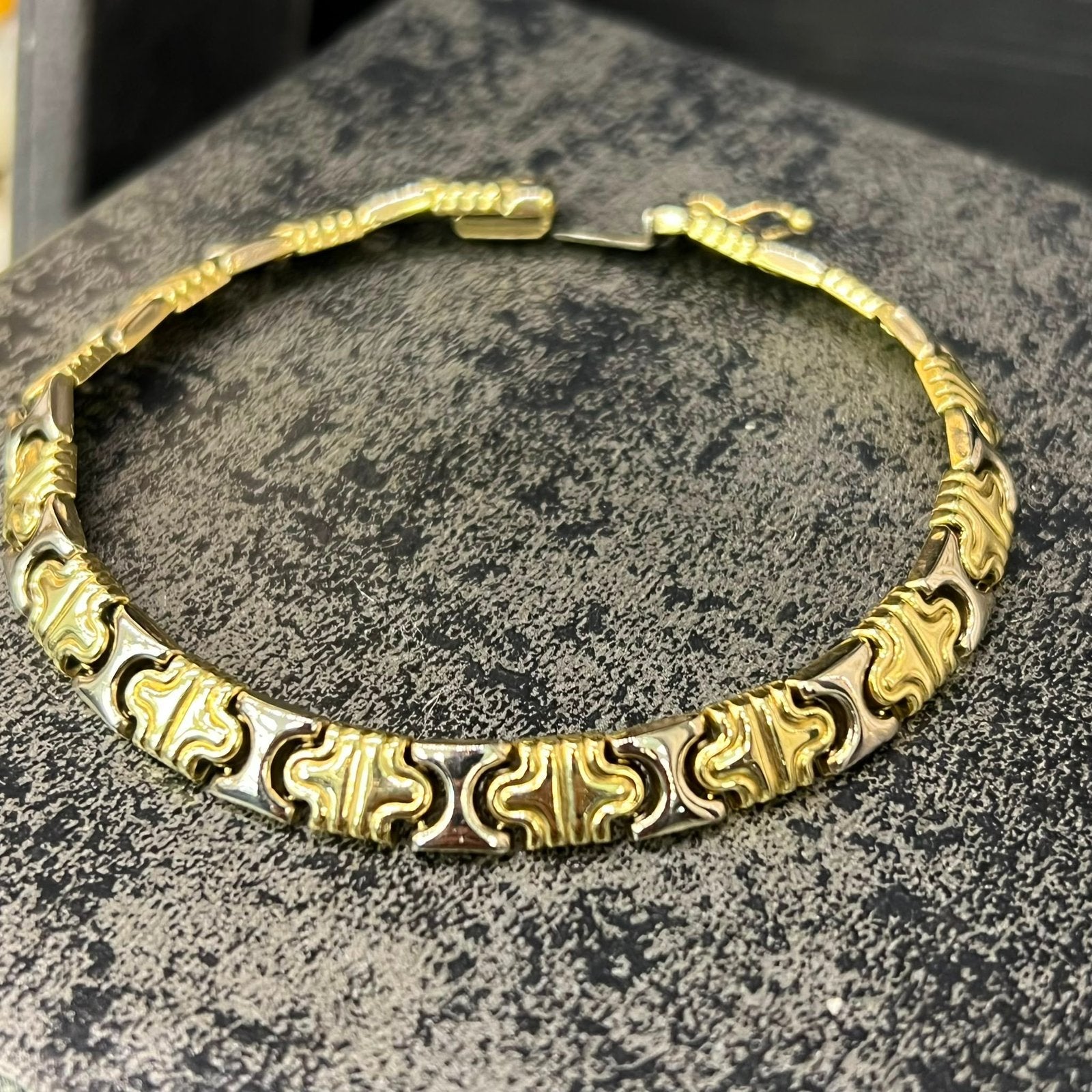 Foto 5 van Prachtige 14k gouden bulgari set ketting armband en ring