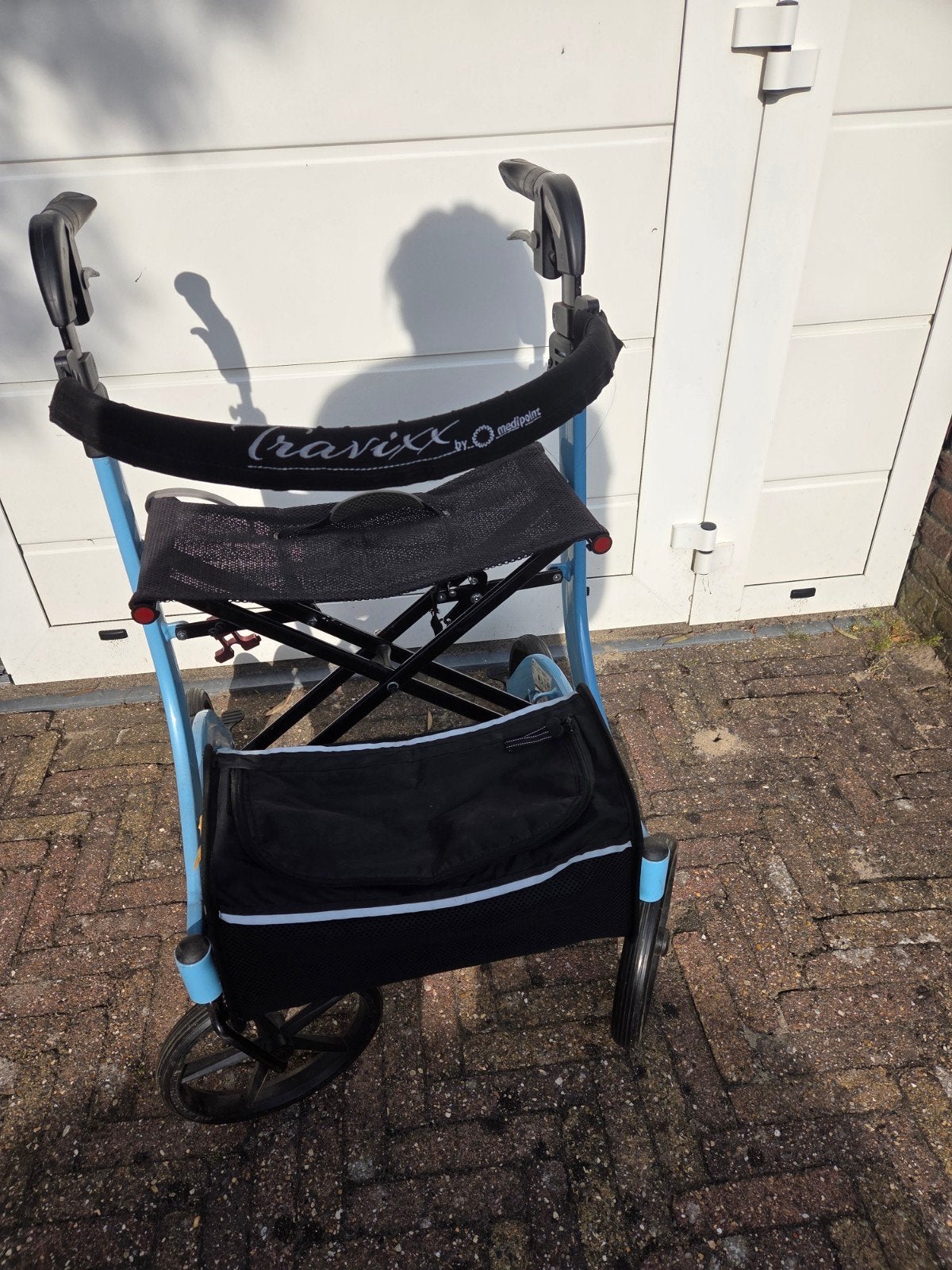 Travixx Classic by Medipoint rollator – lichtblauw, Diversen, Rollators, Ophalen, Opvouwbaar, Gebruikt