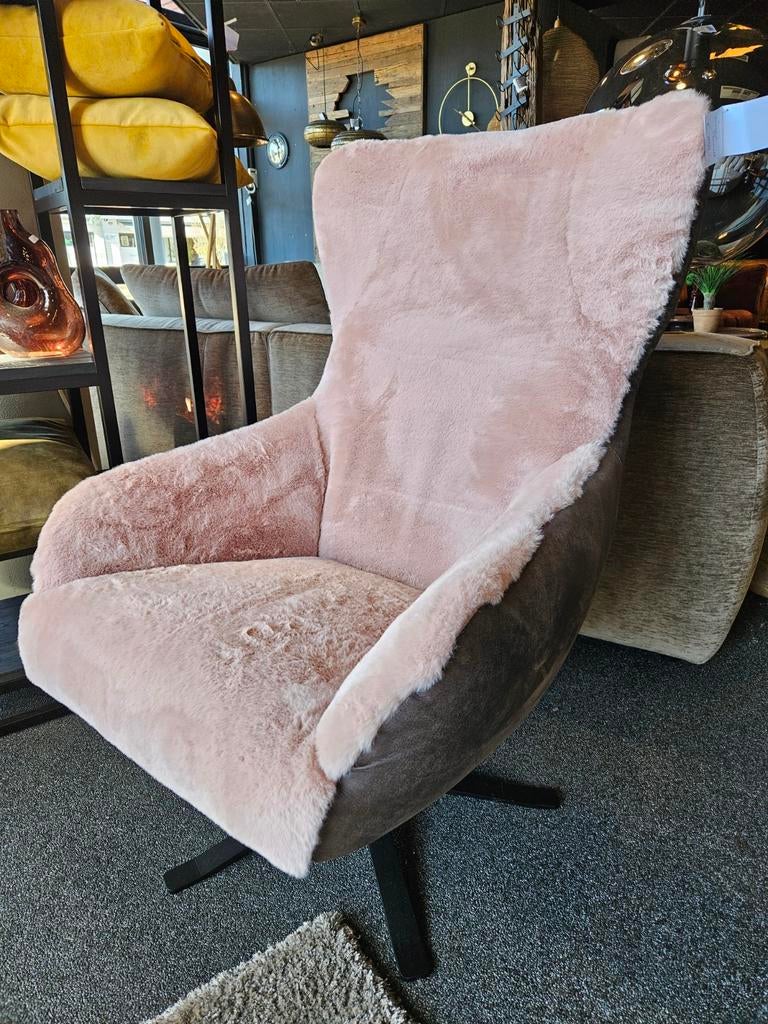 Fauteuil BJORN bunny met rundleer, Ophalen of Verzenden, Nieuw, Leer