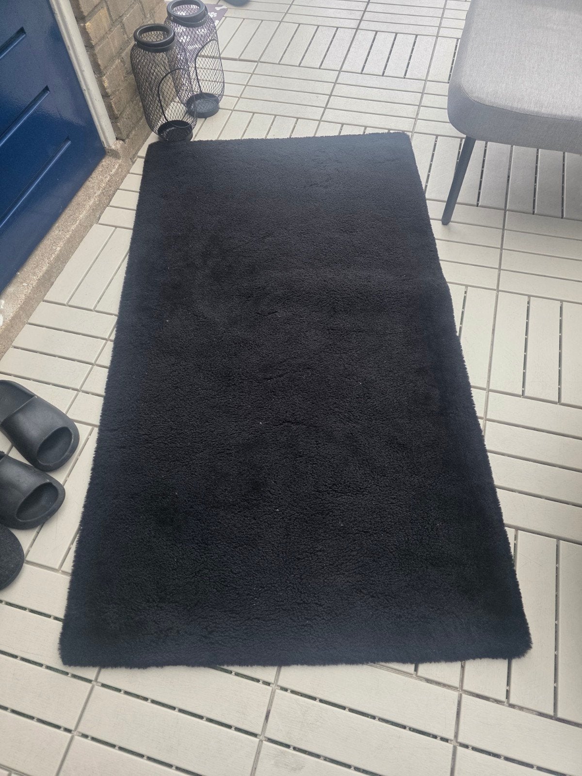 Zwart vloerkleed / mat, Gebruikt, 100 tot 150 cm, Zwart, Modern