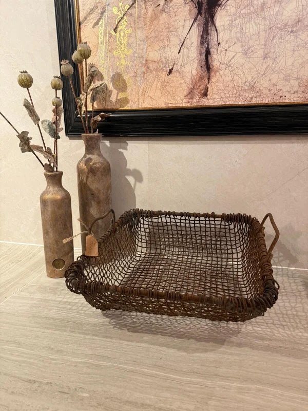 ijzeren mand roest bruin, Huis en Inrichting, Overige materialen, -, -, Rond