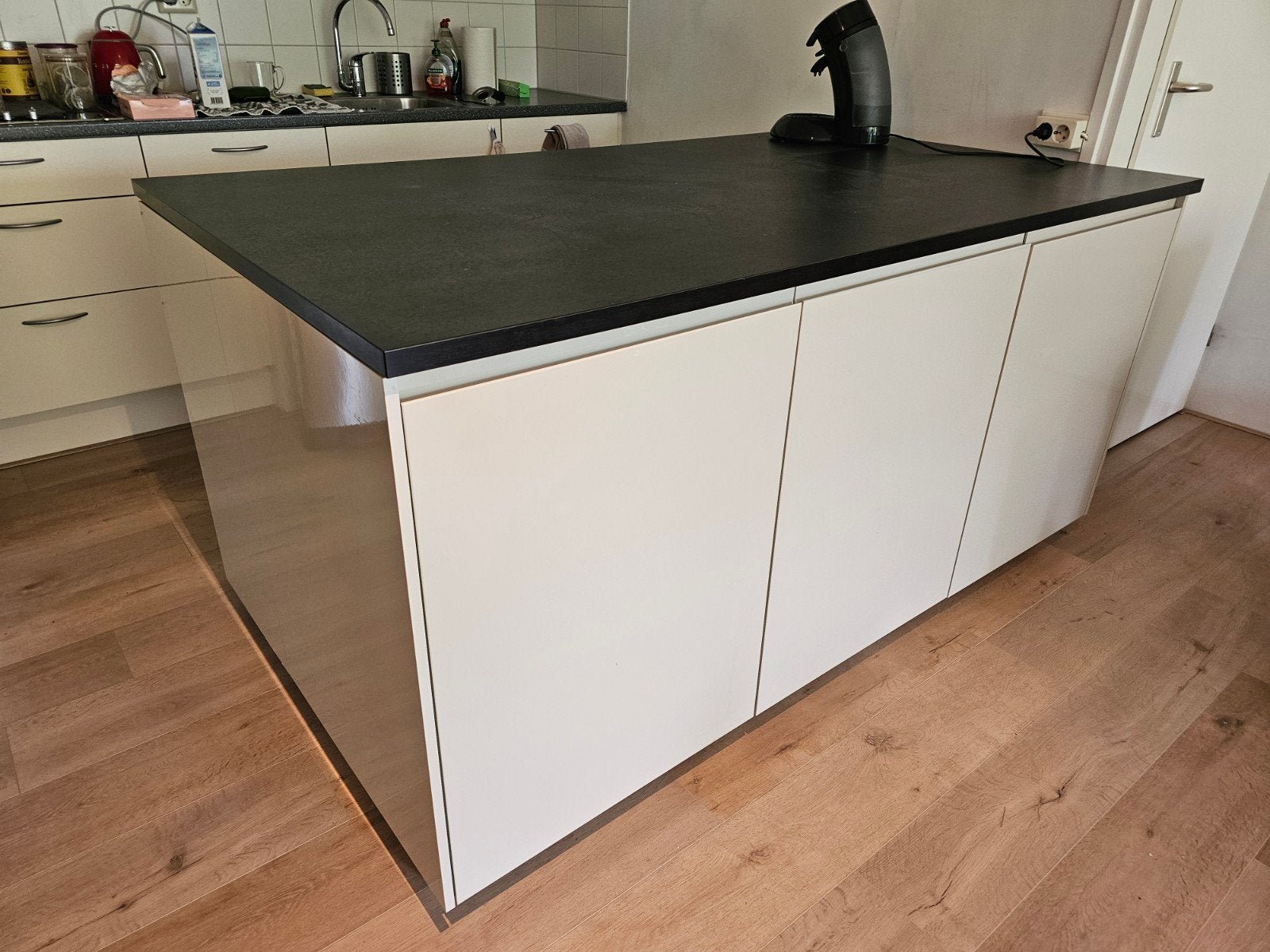 Ikea Metod kookeiland met hoogglans beige frontjes, Ophalen, Wit, Overige typen