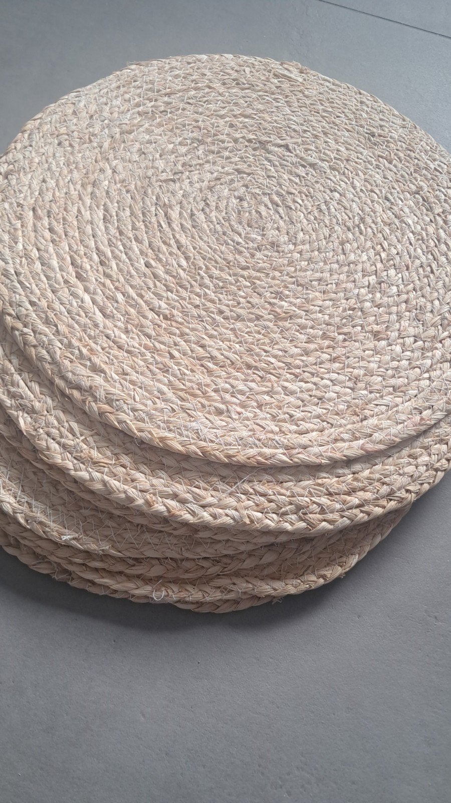 10 stuks rieten onderzetters, placemats, Gebruikt, Beige, Ophalen of Verzenden, Landelijk