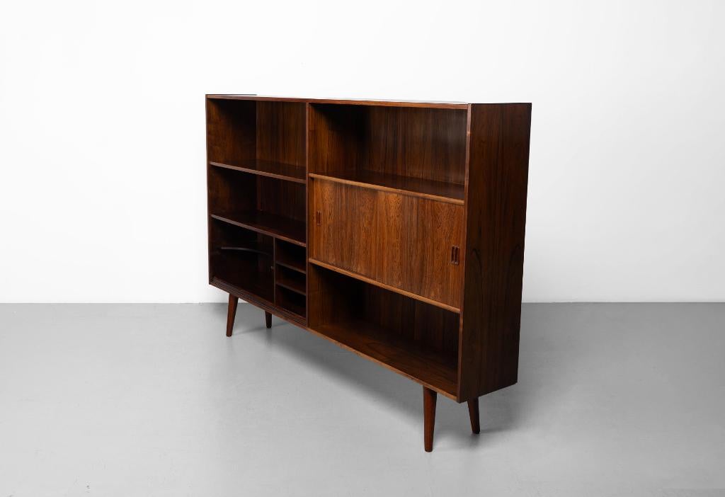 Vintage Deense boekenkast in palissander, Ophalen, Overige materialen, 100 tot 150 cm, 150 tot 200 cm