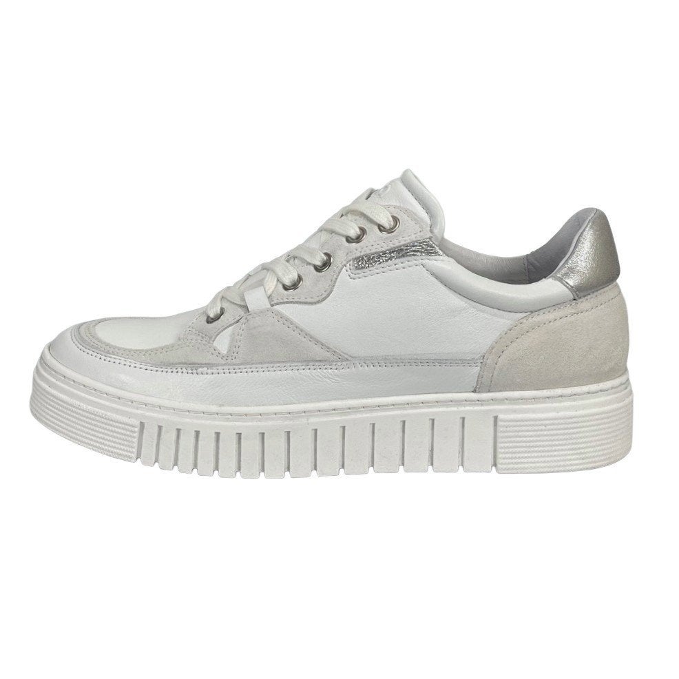 AQA maat 38 lerensneaker wit / zilver - gratis verzenden, Verzenden, AQA, Wit, Info@aqa-shoes.nl
