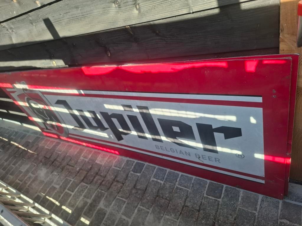 Groot Jupiler reclamebord - 245x90cm, Ophalen, Gebruikt, Reclamebord