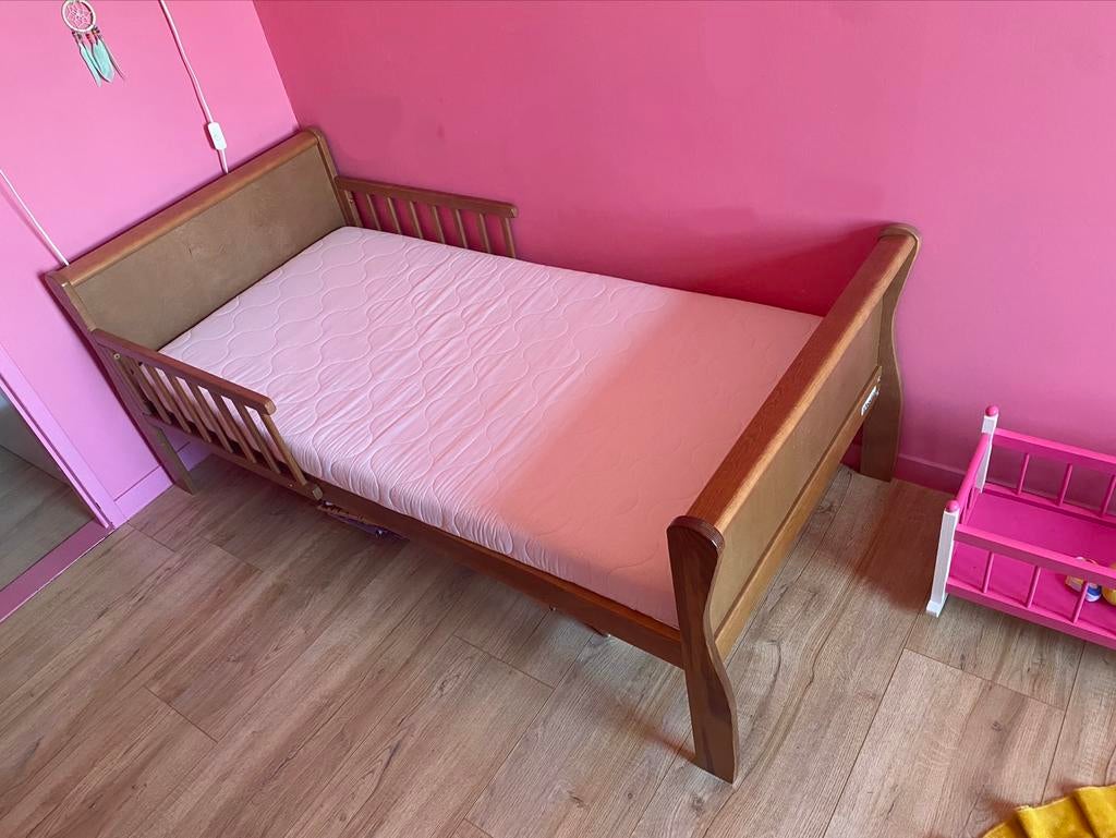 Woodies peuterbed Noble Vintage incl. matras 70x140, Gebruikt, 70 tot 85 cm, Matras, 140 tot 160 cm