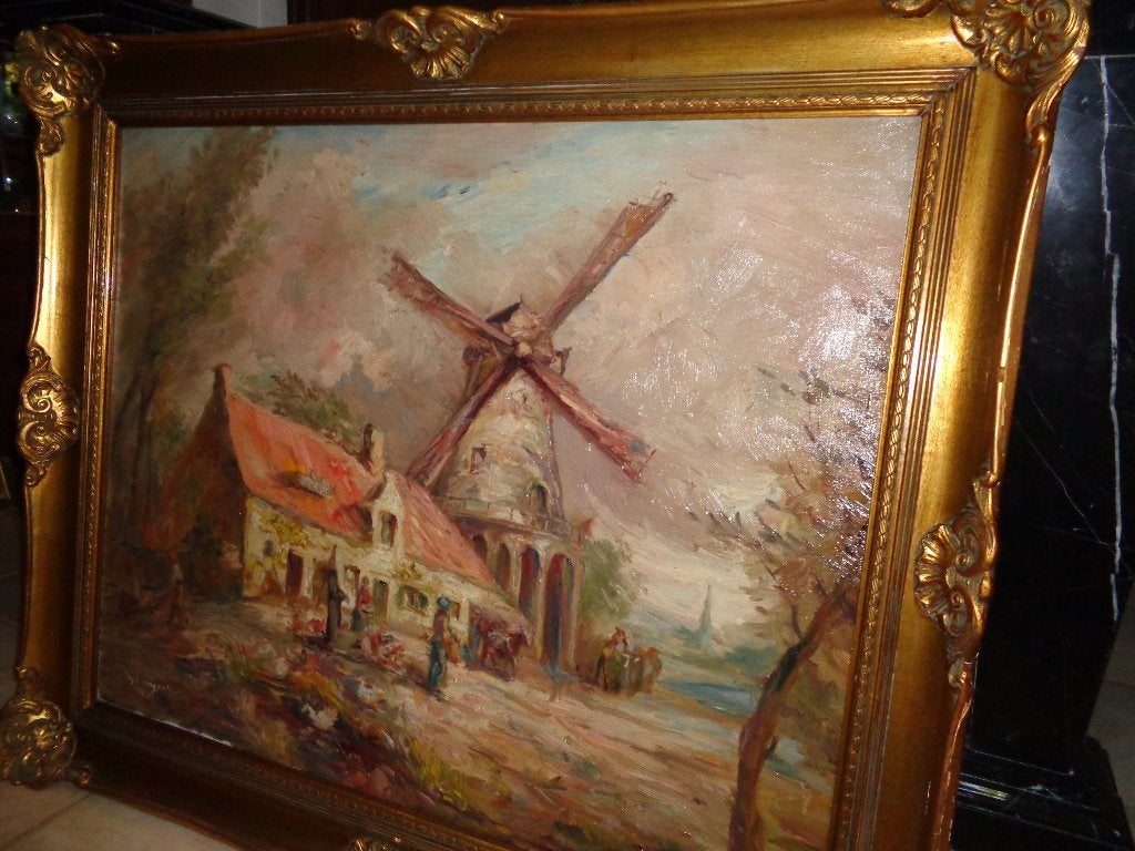 J.v.d.Veegaete(1886)-Gesigneerd & gedateerd -Vermeld in ARTO, Antiek en Kunst, Kunst | Schilderijen | Klassiek, Ophalen, Bijzondere lijst