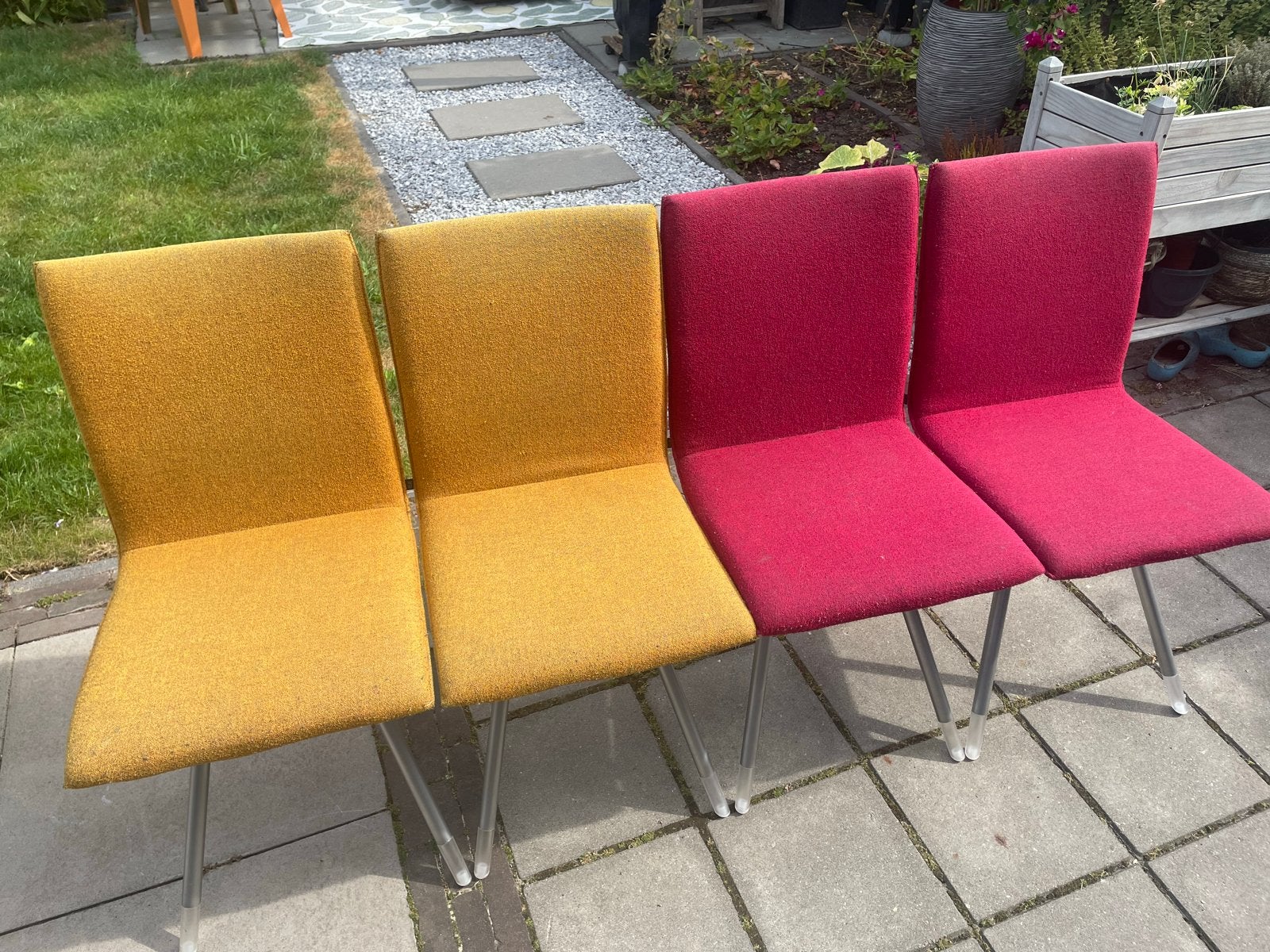 4 Arco Mikado stoelen met accessoires, Ophalen, Gebruikt, Overige kleuren, Vier