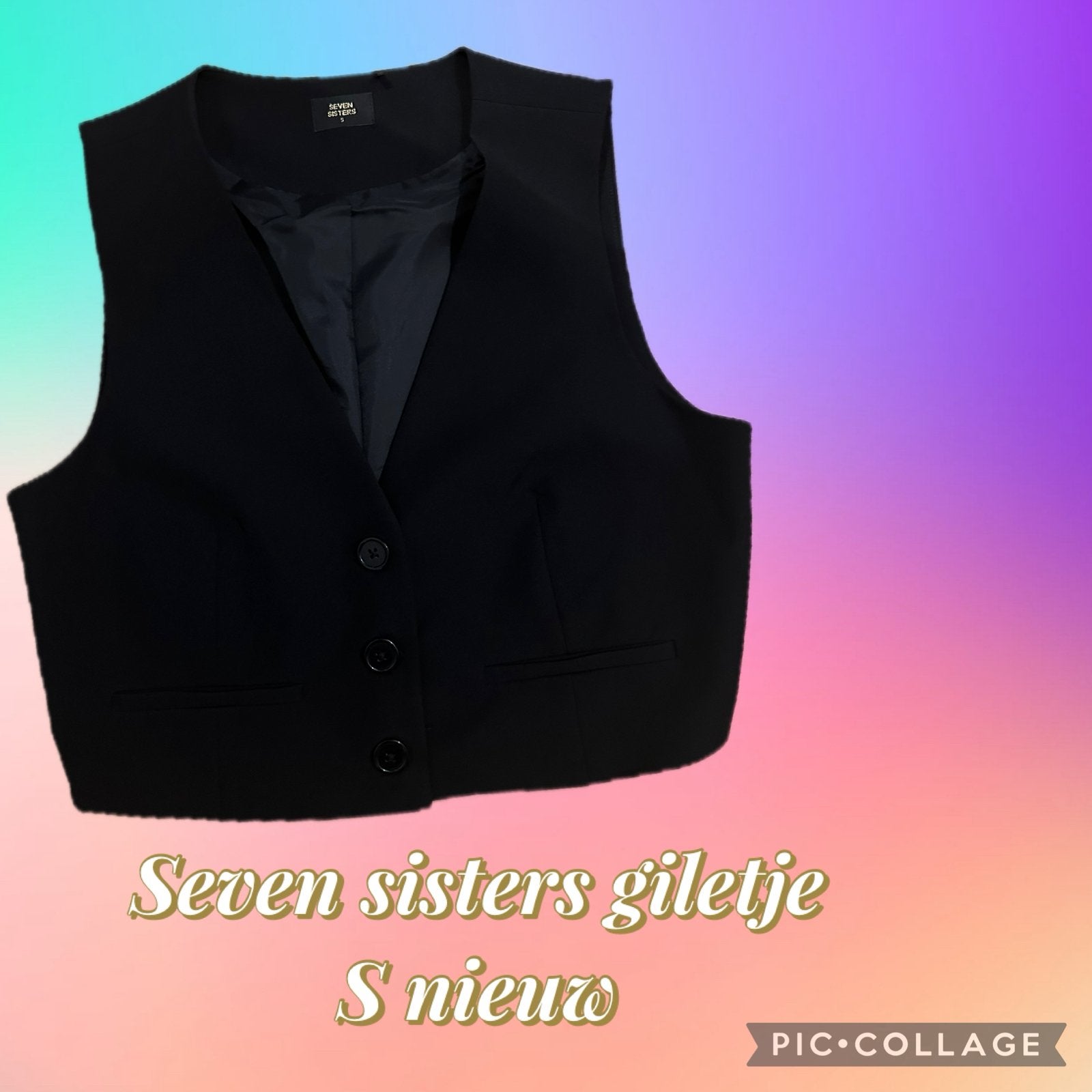 Gilet seven sisters maat s, Zwart, Nieuw, Ophalen of Verzenden, Maat 36 (S)
