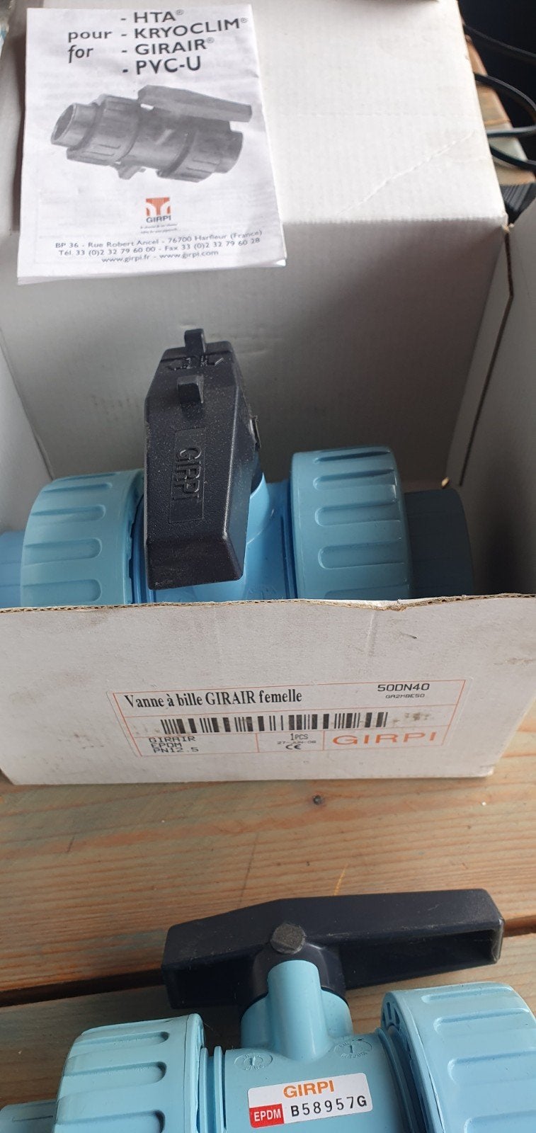 GIRAIR kogelafsluiter 2 X Wartel 50 mm PVC-U, Pvc, Overige typen, Nieuw, Ophalen of Verzenden