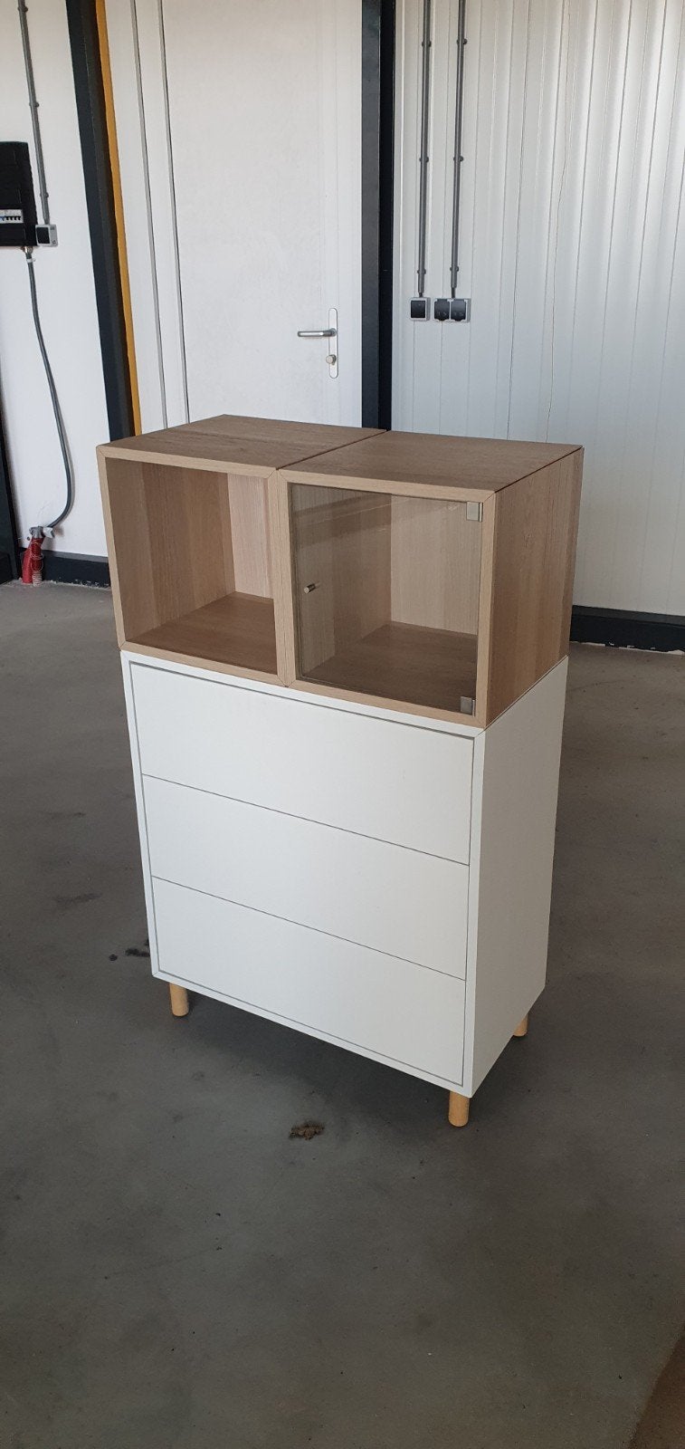 IKEA EKET combinatie met lades en open vakken, Ophalen, Gebruikt, Glas, 100 tot 150 cm