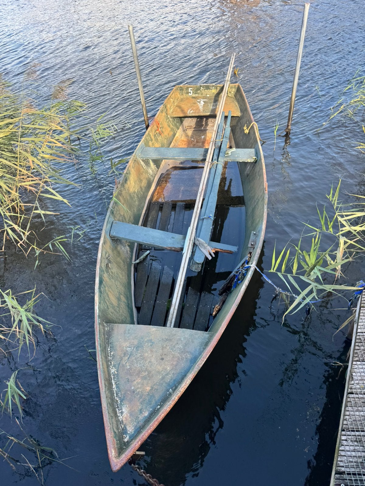 Stalen boot met buitenboordmotor, Watersport en Boten, Ophalen, Gebruikt, Minder dan 15 m², Overige typen