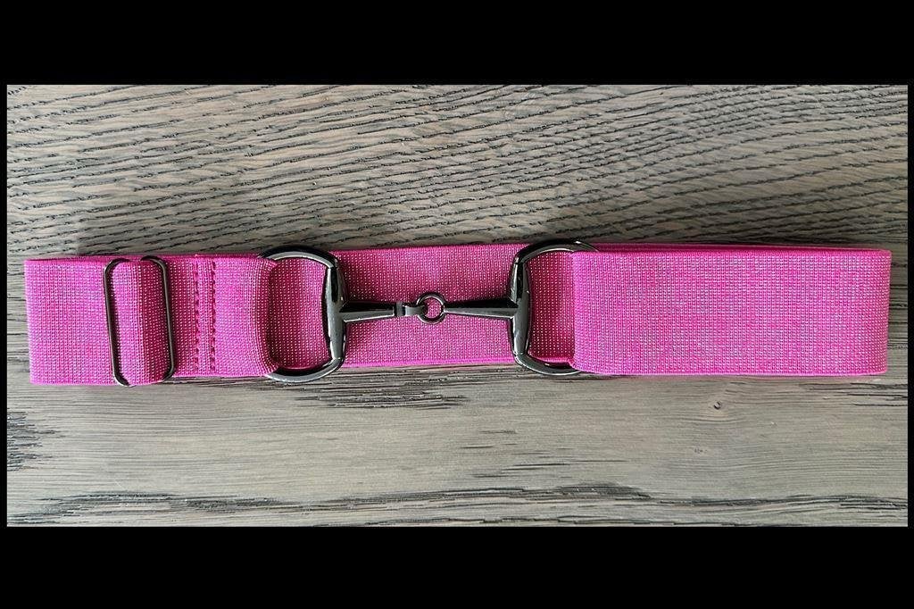 Glitter Roze - Zwart - Paardrij Riem - Trensriem - Paardrijr, Ophalen of Verzenden, Nieuw, Springen, Overige typen