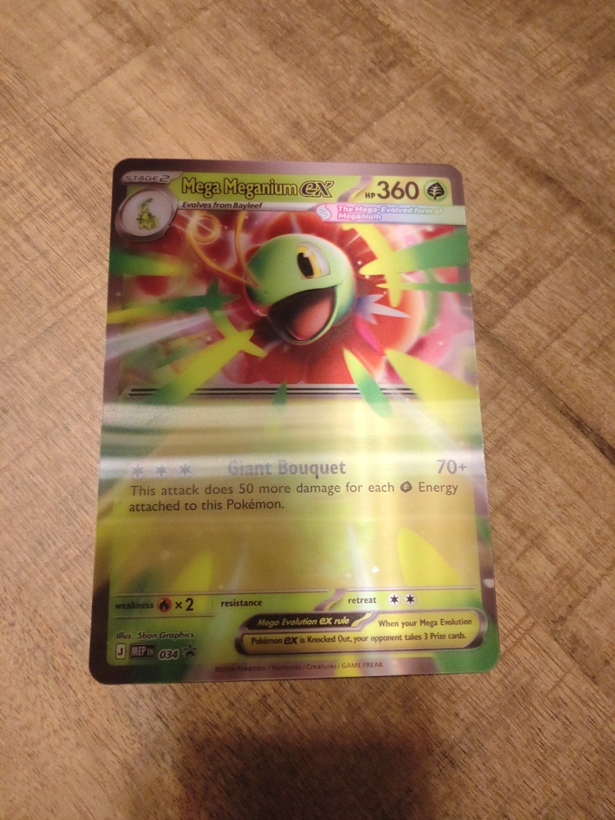 Mega Meganium ex (MEP 034) Jumbo Oversized Pokémon, Verzenden, Zo goed als nieuw, Losse kaart