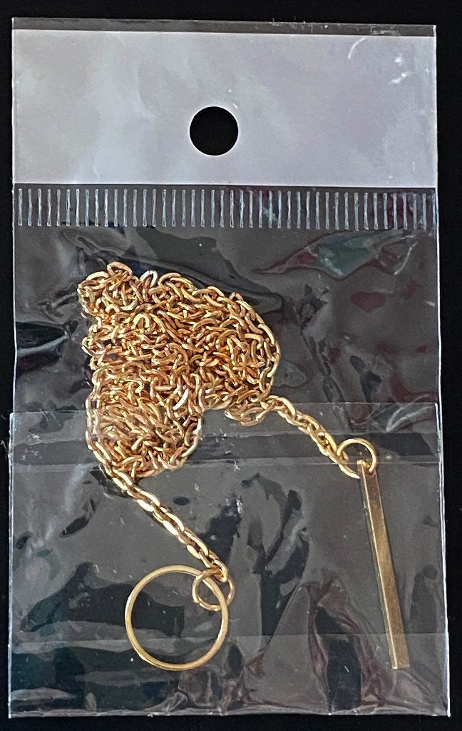 Sierlijke gouden kleur cirkel en staaf lariat-ketting, NIEUW, Overige materialen, Verstelbaar, Nieuw, Ophalen of Verzenden