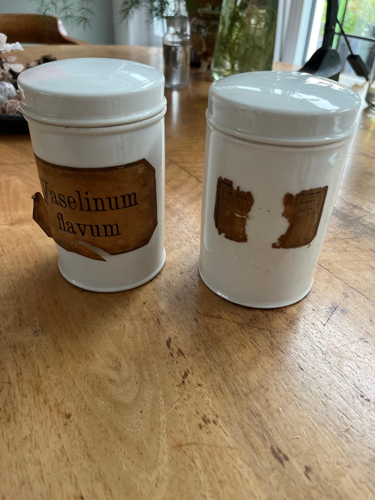 Antieke apothekerspotten - Vaselinum Flavum, Antiek en Kunst, Antiek | Keramiek en Aardewerk, Ophalen of Verzenden