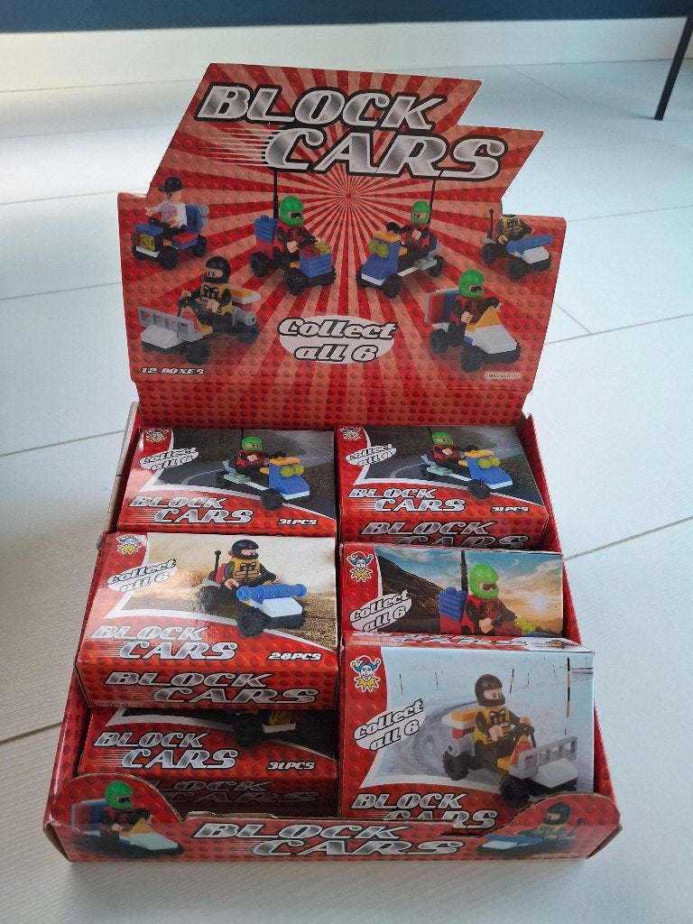 Block Cars Collectie - past op lego. 8 doosjes 7.50, Kinderen en Baby's, Speelgoed | Bouwstenen, Nieuw, Overige merken, Ophalen of Verzenden