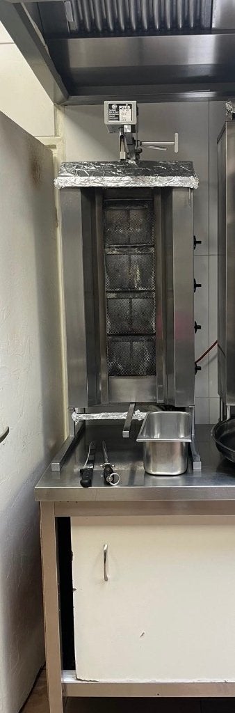 Shoarma grill 4 branders, Witgoed en Apparatuur, Grillplaten, Ophalen, Gebruikt