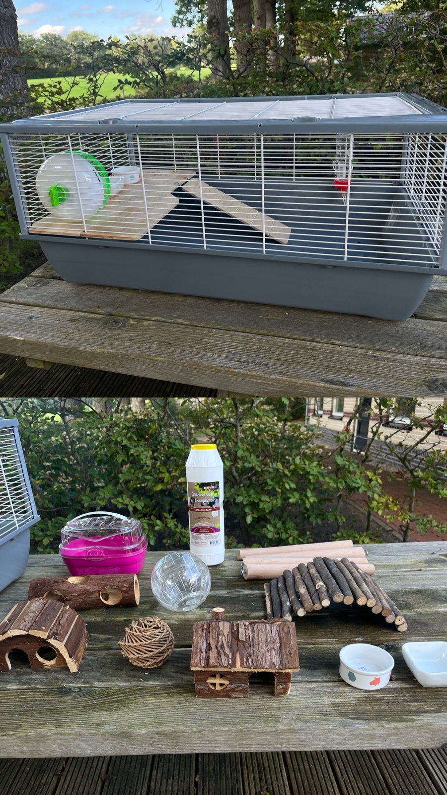 Complete hamsterkooi/hamsterverblijf met veel accesoires, Kooi, Zo goed als nieuw, Hamster, 75 tot 110 cm