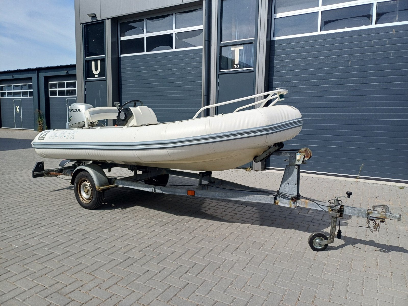 Compleet Zodiac 420 + Honda 50pk + trailer, Gebruikt, Zodiac, Inclusief motor, Ophalen