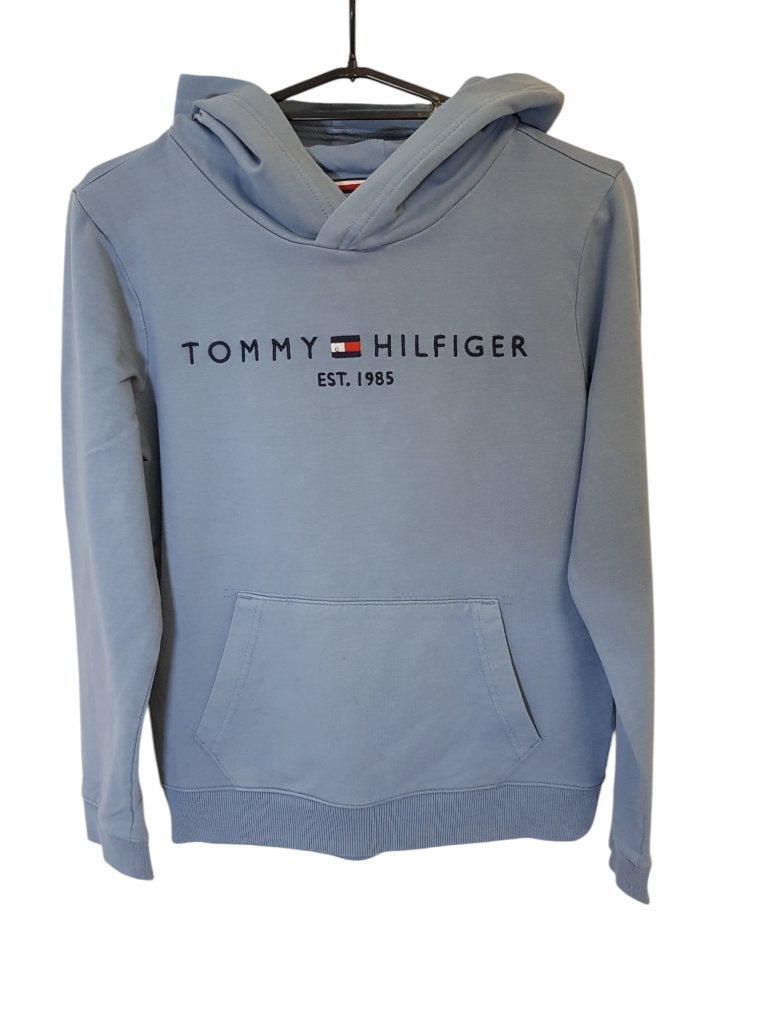 Mooie grijs/blauwe TOMMY HILFIGER hooded sweater maat 152., Kinderen en Baby's, Kinderkleding | Maat 152, Verzenden, Jongen of Meisje