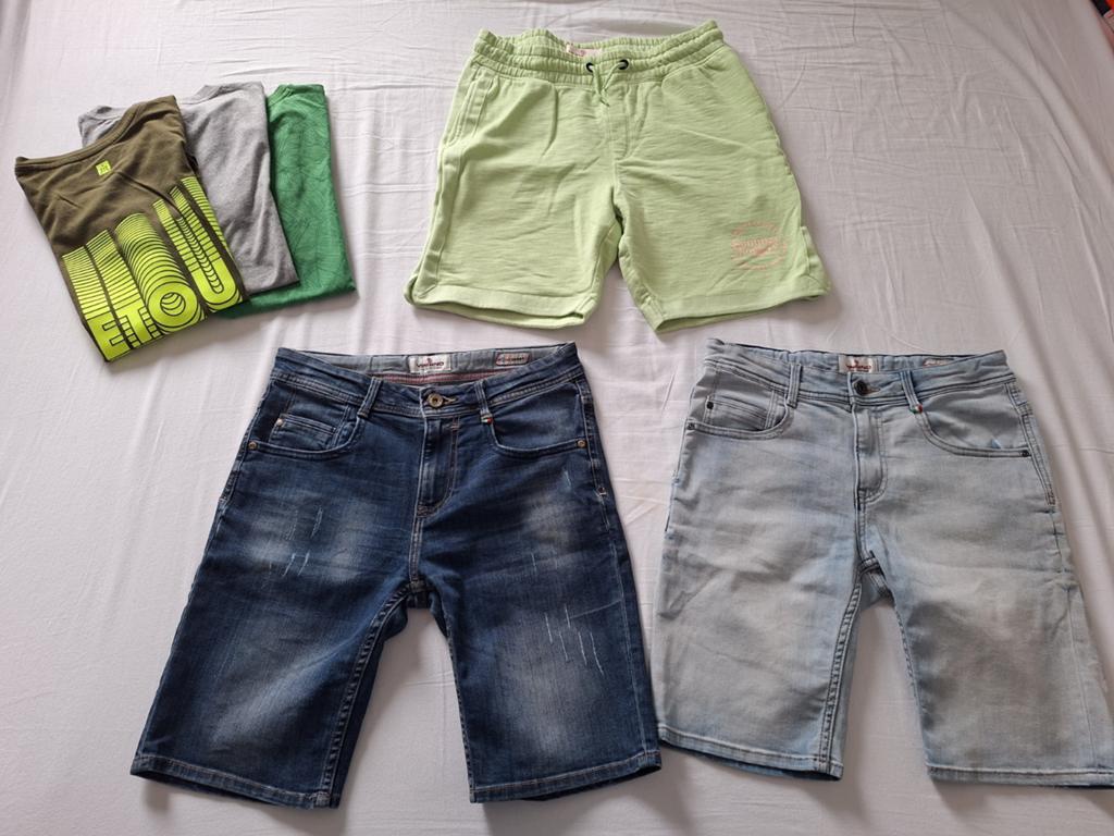 Zomer pakket jongens, 3 shirts en 3 korte broeken 158/164, Ophalen of Verzenden, Zo goed als nieuw, Maat 158