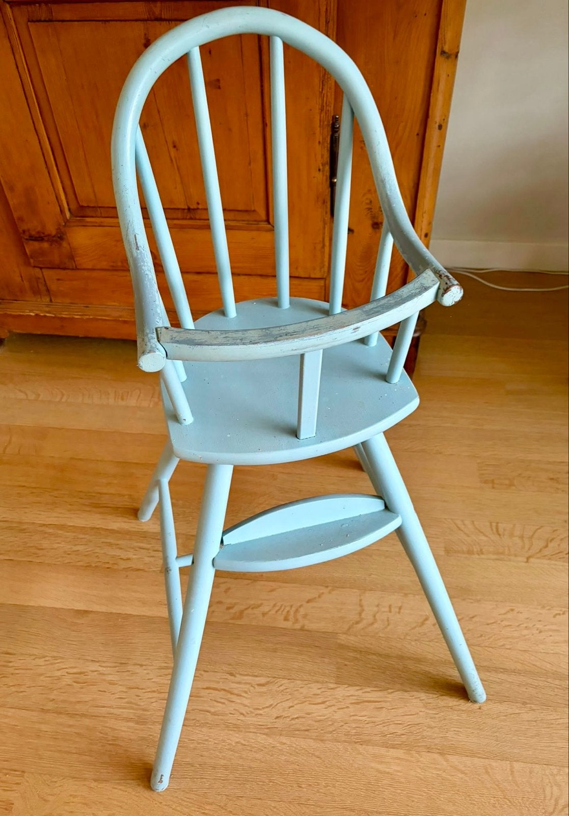 Retro houten kinderstoel - Oud blauw - retro IKEA, Kinderen en Baby's, Ophalen, Gebruikt, Overige typen