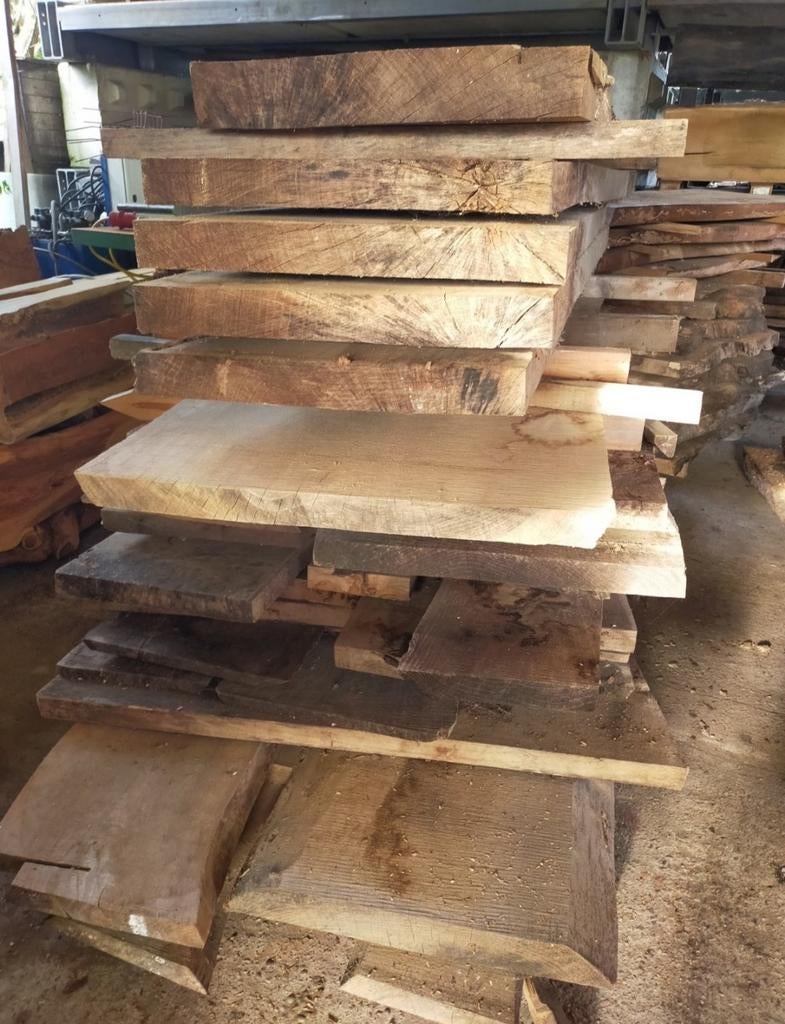 Mooie boomstam tafel bladen schijven enz , zie tekst, Ophalen, Eiken, Nieuw, Plank