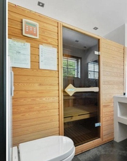 Saunaplan infrarood cabine, Sport en Fitness, Sauna, Ophalen, Gebruikt, Complete sauna