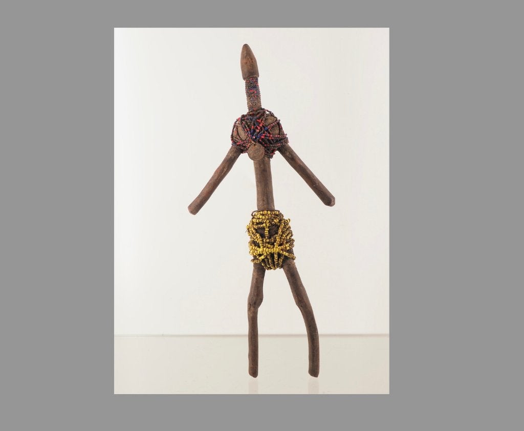 47cm Namji doll Kameroen NR.9 (170617-12), Antiek en Kunst, Hout, Afrika, Handgemaakt, Ophalen of Verzenden