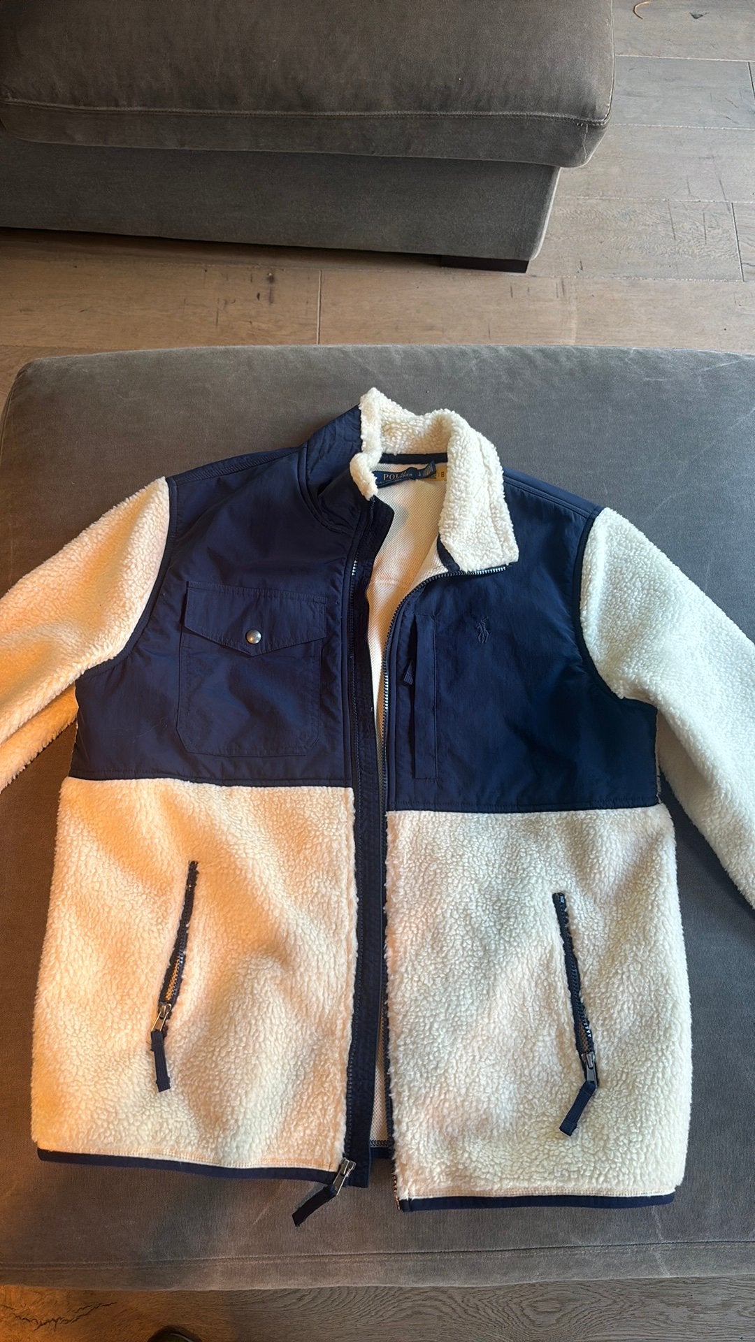 Polo Ralph Lauren Fleece, Ophalen of Verzenden, Zo goed als nieuw, Maat 52/54 (L), Blauw