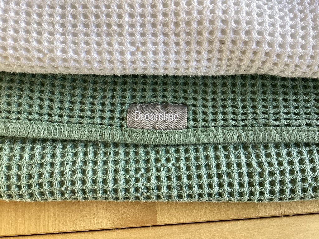 Dreamline 3 stuks gevoerde wafeldoek baby dekentjes, Kinderen en Baby's, Ophalen of Verzenden, Gebruikt, Ademend, Deken