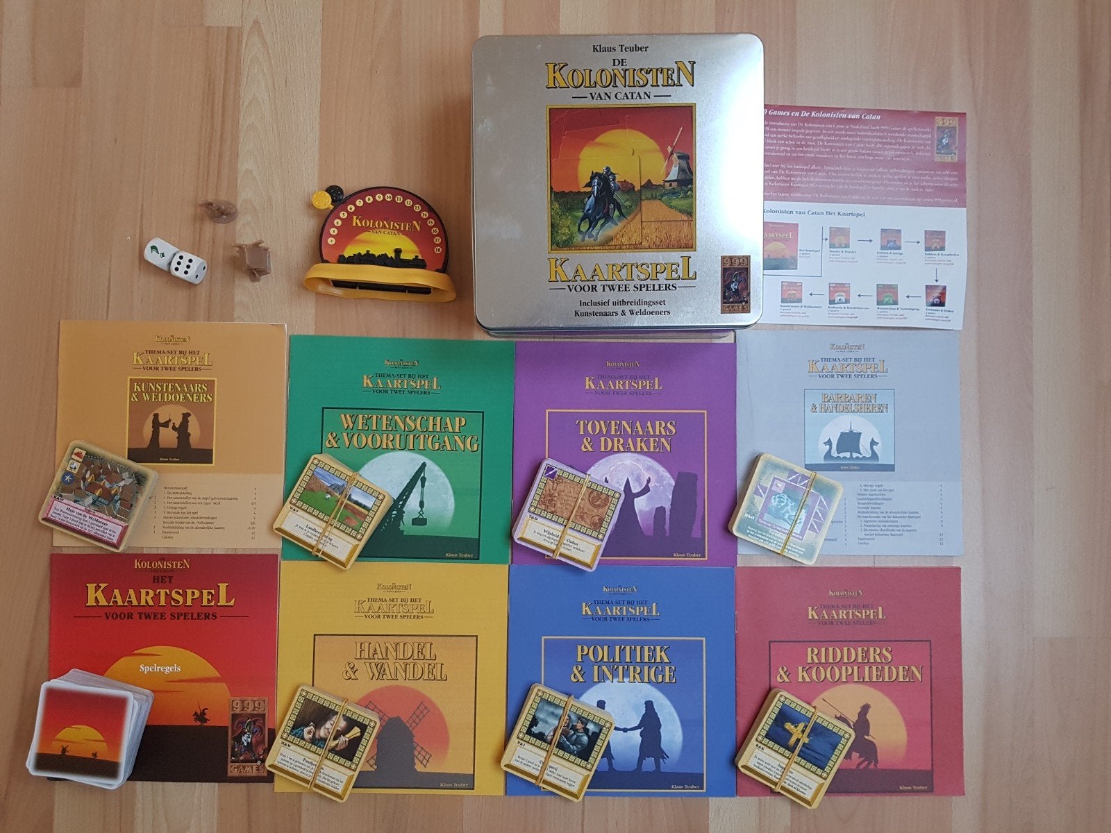Kolonisten van Catan kaartspel + alle 7 uitbreidingen !!!, Een of twee spelers, Ophalen of Verzenden, Zo goed als nieuw, 999 Games