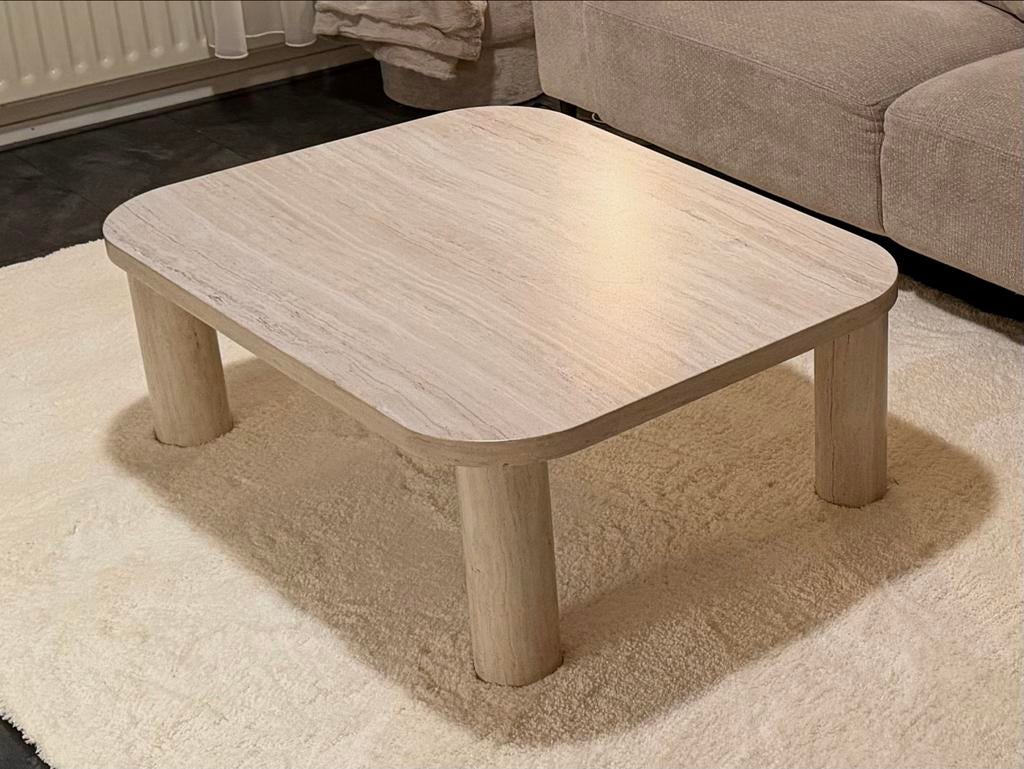 Mooie salon tafel met kleine schade, Ophalen, Overige materialen, Gebruikt, 50 tot 100 cm