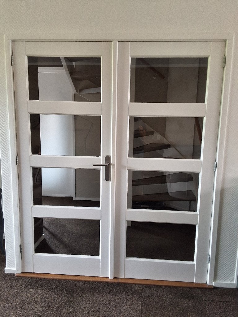 Dubbele Binnendeur, Doe-het-zelf en Verbouw, Deuren en Horren, Ophalen, Gebruikt, 120 cm of meer, Binnendeur