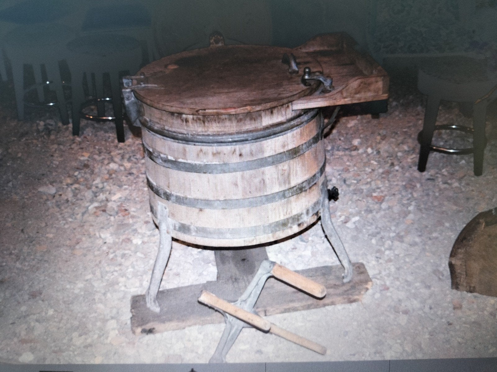 Antieke Houten Wasmachine met Handmatig Wiel !, Antiek en Kunst, Ophalen