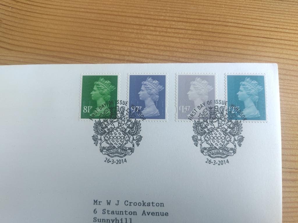 Engeland security machin FDC 2014, Ophalen of Verzenden, Gestempeld
