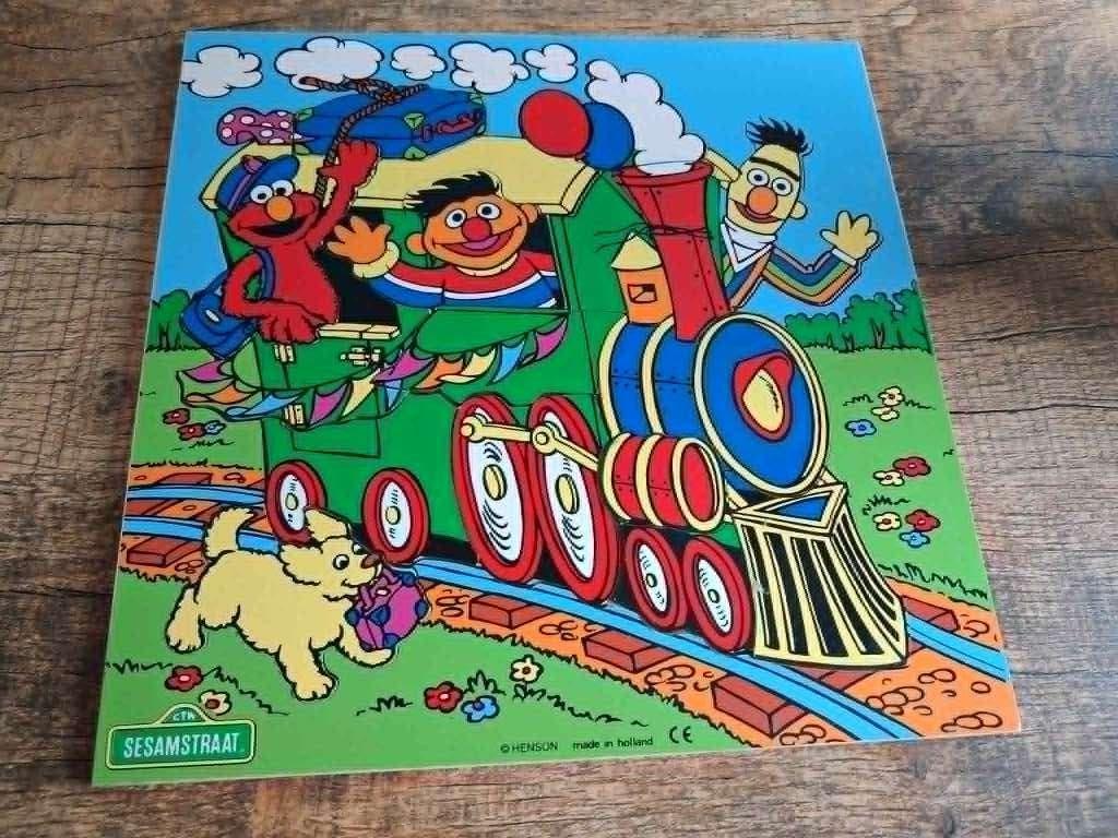 Nieuw houten puzzel sesamstraat, Ophalen, 10 tot 50 stukjes, Nieuw, Van hout