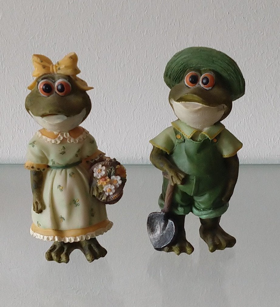 vintage kikker beeldjes, volgnr 16, Verzamelen, Beelden en Beeldjes, Ophalen of Verzenden, Zo goed als nieuw, Dier