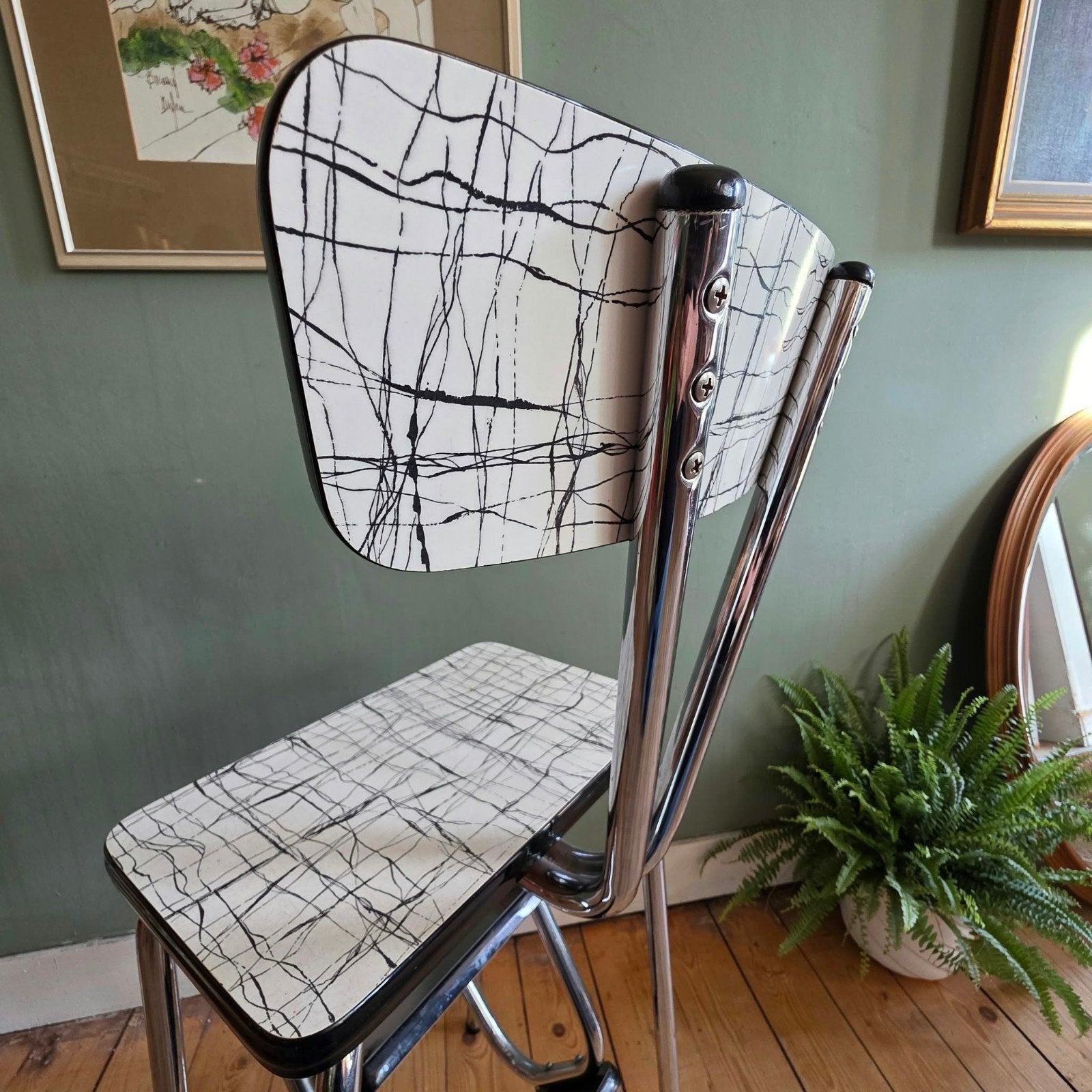 Lucky Vintage Formica keukentrapje of barstoel Jaren 60, Ophalen, Huis en Inrichting