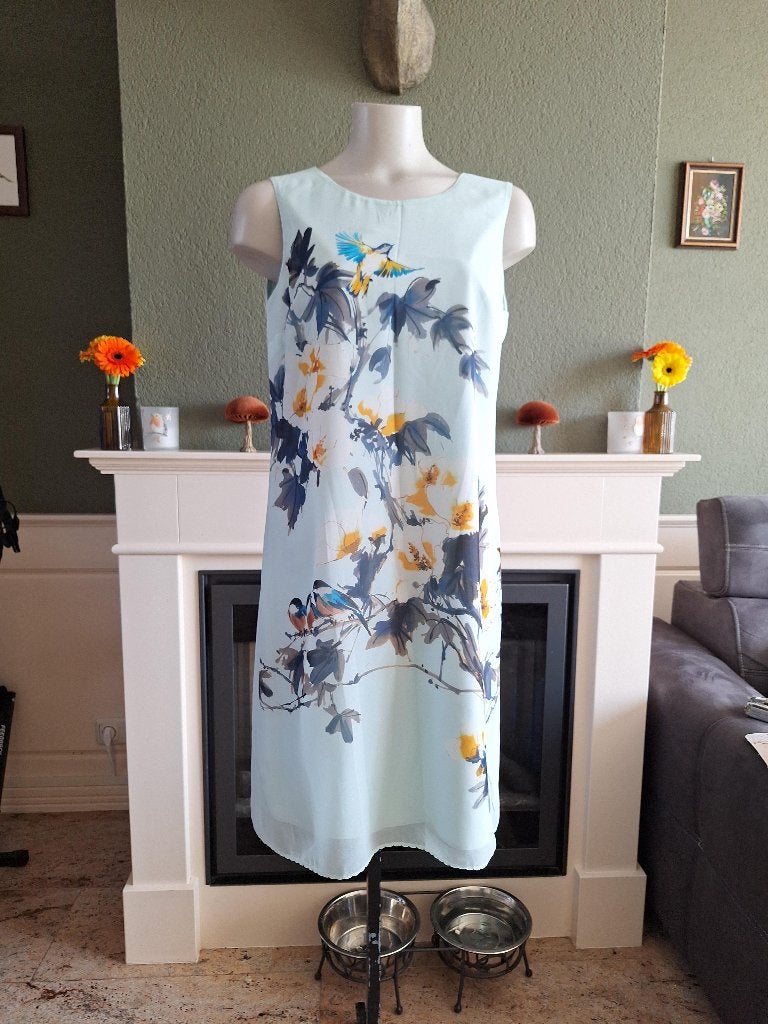 Xandres mint kleur vogel jurk zo mooi 40, Maat 38/40 (M), Zo goed als nieuw, Knielengte, Xandres