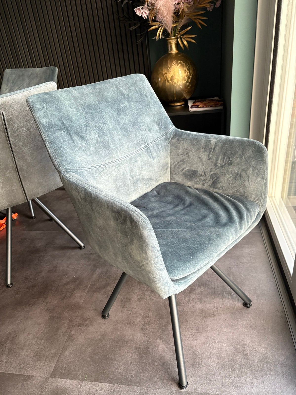 6x Inhouse Automatische Draaibare Eetstoelen, Overige kleuren, Ophalen of Verzenden, Zo goed als nieuw, Stof