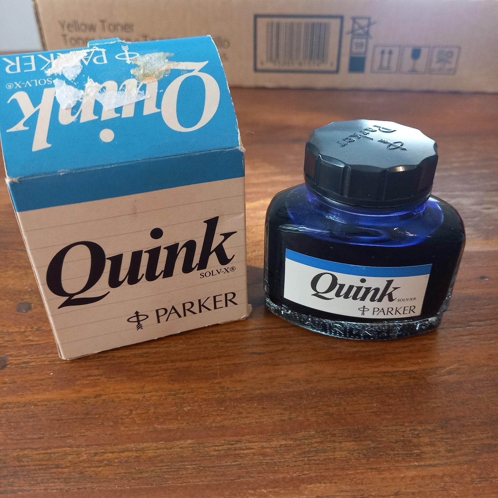 Parker Quink Vulpeninkt met Solv-X (Jaren 40/50) Incl doosje, Verzamelen, Pennenverzamelingen, Verzenden, Gebruikt, Parker