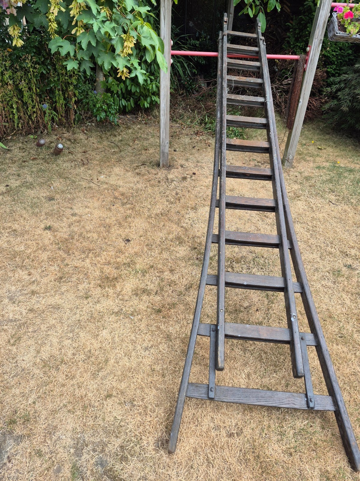 Houten schildersladder 2x3 meter (evt decoratie) vintage, Ophalen, 4 meter of meer