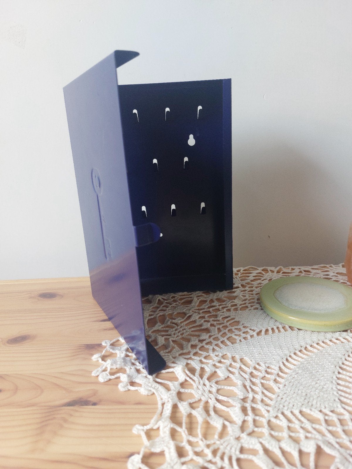 Vintage IKEA metalen sleutelkastje - Donkerblauw, Vintage, Gebruikt, Blauw, Ophalen of Verzenden