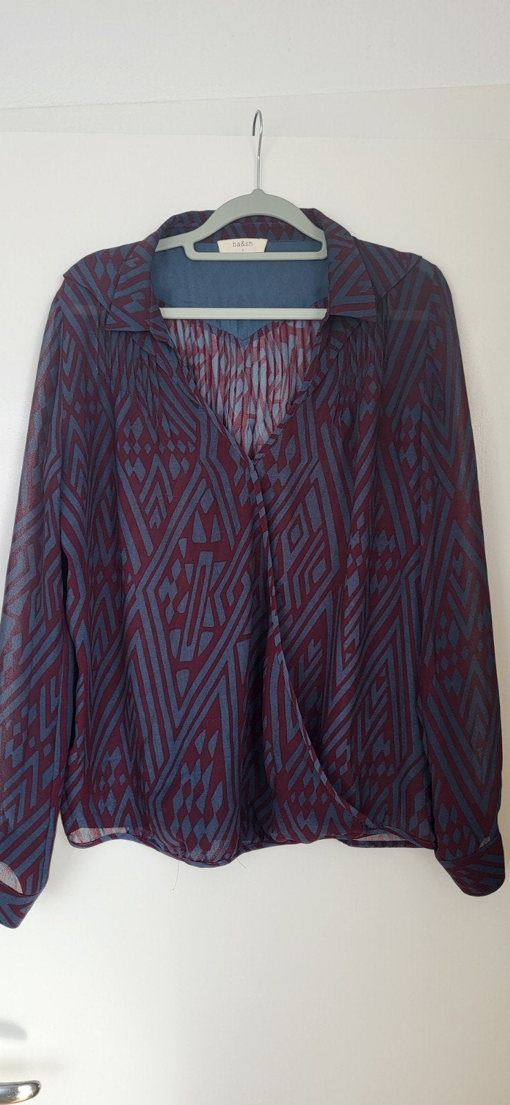 Ba&sh blouse met print - Maat 36 (S), Kleding | Dames, Blouses en Tunieken, Blauw, Ophalen of Verzenden, Ba&sh, Maat 36 (S)